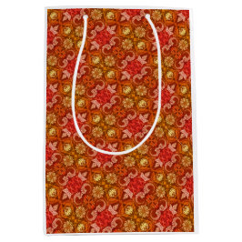 Sacola Para Presentes Média Arte em Latte Paisley Vintage 
