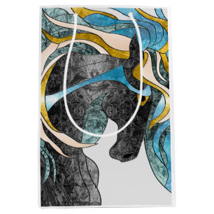 Sacola Para Presentes Média Arte em Vidro abstrato - Equídeo Moderno