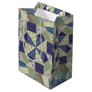 Sacola Para Presentes Média Arte Folclórica Polonesa-Colcha de Retalhos-Aparên