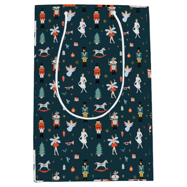 Sacola Para Presentes Média Arte Folk Nutcracker (Frente)