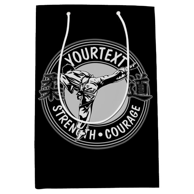 Sacola Para Presentes Média Artes Marciais Personalizadas JUDO Japão Combate E (Frente)