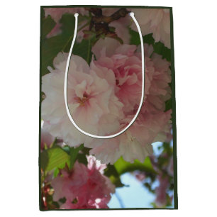 Sacola Para Presentes Média Árvore de cereja I Primavera Floral com duas flore
