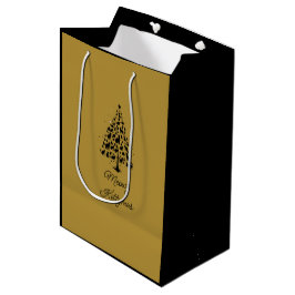 Sacola Para Presentes Média Árvore de Natal Amante de Gatos 1
