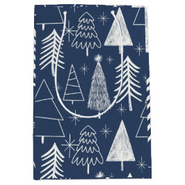 Sacola Para Presentes Média Árvore de Natal - Árvore Evergreen - Azul-Pinheira