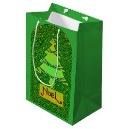 Sacola Para Presentes Média Árvore de Natal Celta