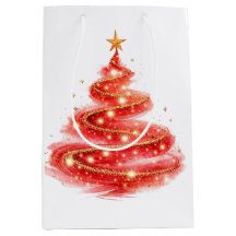 Árvore de Natal com Redemoinho de Glitter Vermelho