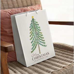 Sacola Para Presentes Média Árvore de Natal Escandinava Minimalista Scandi
