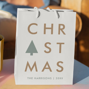 Sacola Para Presentes Média Árvore de Natal   Escandinávia minimalista moderna