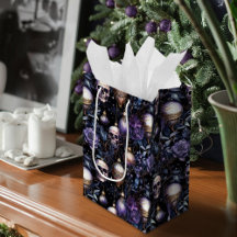 Árvore de Natal Gótica Caveira Preta e Roxo