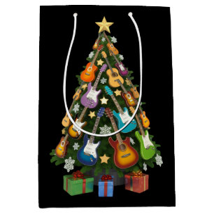 Sacola Para Presentes Média Árvore de Natal Teatro Musical Amante Alegre Guita
