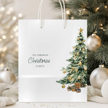 Árvore Elegante de Natal em Aquarela Festa de Nata