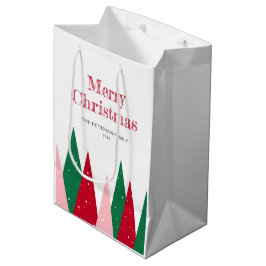 Sacola Para Presentes Média Árvores de Natal Coloridas Lindas Modernas