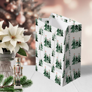 Sacola Para Presentes Média Árvores de Natal Modernas e Bonitas