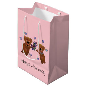 Sacola Para Presentes Média As bolsas do presente do aniversário do amor do
