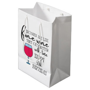Sacola Para Presentes Média As Mulheres São Como O Vinho 50º Saco De Presente