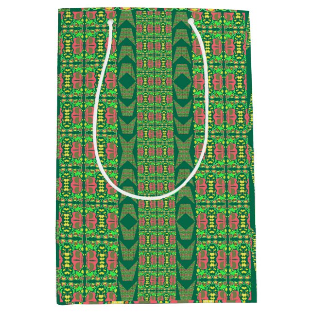 Sacola Para Presentes Média Asas Florais Sortidas (Frente)
