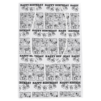 Sacola Para Presentes Média ASL ILY Obsession - Happy Birthday! 