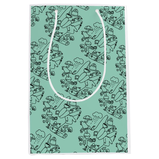 Sacola Para Presentes Média ASL ILY Thanks – Autumn Vibes  (Frente)