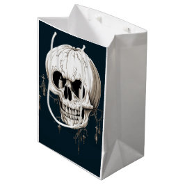Sacola Para Presentes Média Assustador Cranium Derretido de Halloween Com Imag
