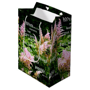 Sacola Para Presentes Média Astilbe com Mark 10:27