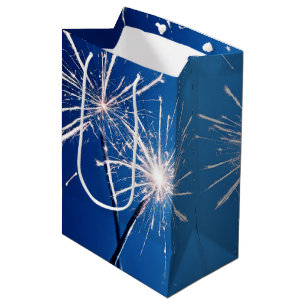 Sacola Para Presentes Média Atirantes De Aniversário De Azul