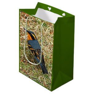 Sacola Para Presentes Média Atordoante e variado Thrush no gramado