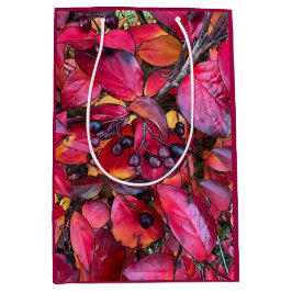 Sacola Para Presentes Média Autumn Chokecherries - Saco de Presente Médio