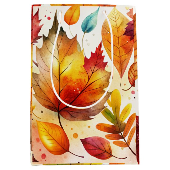 Sacola Para Presentes Média Autumn Leaves (Frente)