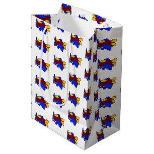 Sacola Para Presentes Média Avião - Bolo de Cartoon Colorido