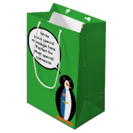 Sacola Para Presentes Média Azorean Talking Ms Penguin Personalizada