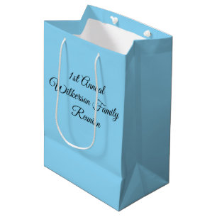 Sacola Para Presentes Média Azul de Reunião da Família Elegante