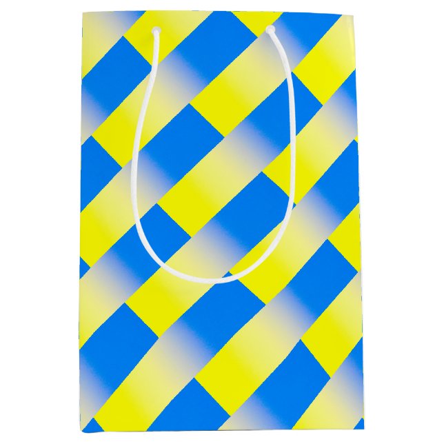 Sacola Para Presentes Média Azul e Amarelo Ucrânia Inspirou o sem guerra de pa (Frente)