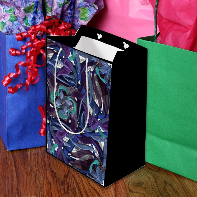 Sacola Para Presentes Média Azul e Turquesa (Criador carregado)