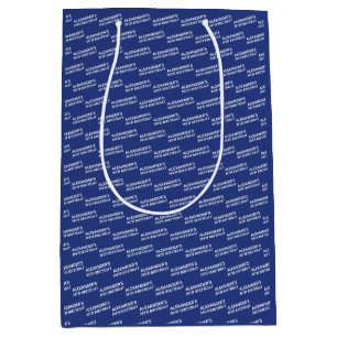 Sacola Para Presentes Média Azul Marinho 30º Aniversário Nome Idade