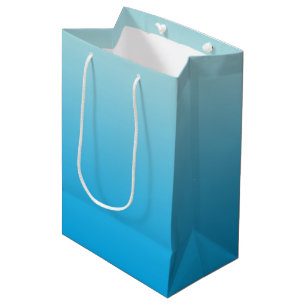 Sacola Para Presentes Média Azul Ombre do Aqua