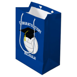 Sacola Para Presentes Média Azul para Graduação de Voleibol