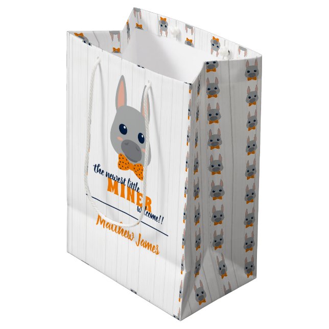 Sacola Para Presentes Média Baby Boy Orange Donkey (Frente inclinada)