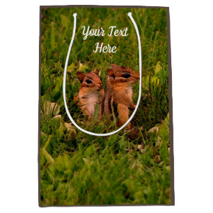 Sacola Para Presentes Média Baby Chipmunks Animal Art Personalizado