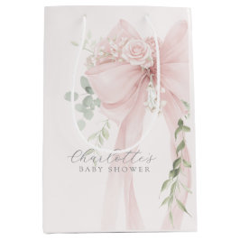 Sacola Para Presentes Média Baby in bloom Bow baby Shower Thank you