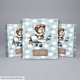 Sacola Para Presentes Média Bag de Chá de fraldas Personalizada com Piloto de