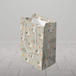 Sacola Para Presentes Média Bag de Mídia Média dos Gansos de Cores Aquáticas
