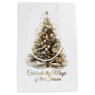 Sacola Para Presentes Média Bag de presente da árvore de Natal elegante