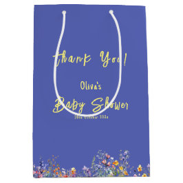 Sacola Para Presentes Média Bag de presente de Chá de fraldas de flor selvagem