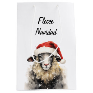 Sacola Para Presentes Média Bag de presente de Natal com Cana de Ovelha Bela
