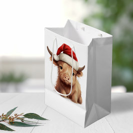 Sacola Para Presentes Média Bag de presente de Natal de Vaca em Highland