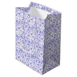 Sacola Para Presentes Média Bag de presente de Pip azul e branco