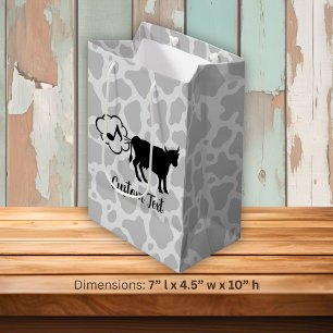 Sacola Para Presentes Média Bag de Presente do Ícone de Metano de Vaca