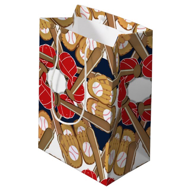 Sacola Para Presentes Média Bag de presentes de Festa de aniversário desportiv (Verso inclinado)