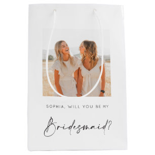 Sacola Para Presentes Média Bag de presentes de proposta Bridesmaid com foto