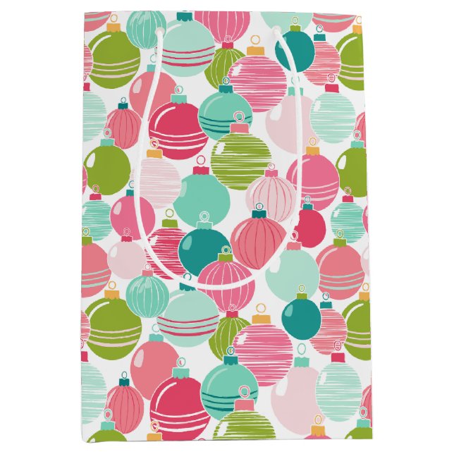 Sacola Para Presentes Média Bag de presentes do padrão do enfeites de natal (Frente)